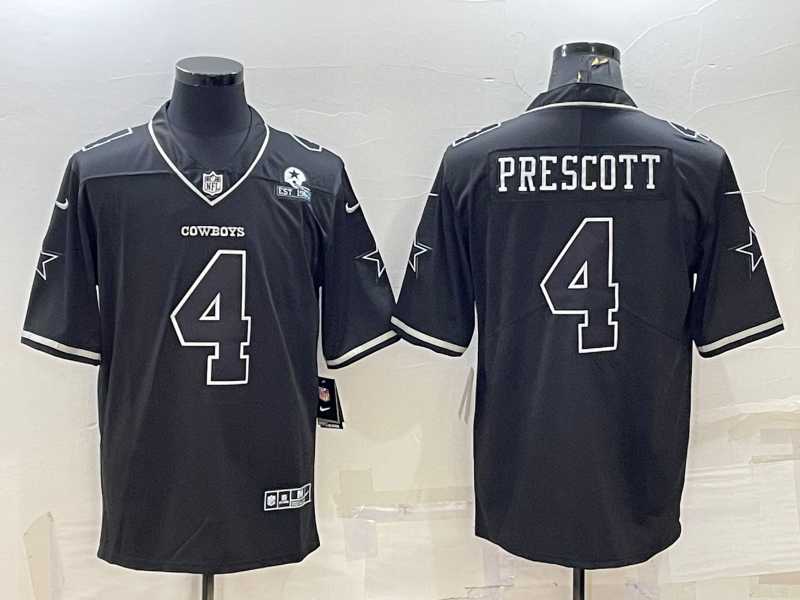 Men%27s Dallas Cowboys #4 Dak Prescott Black With 1960 Patch Limited Stitched Football Jersey->dallas cowboys->NFL Jersey